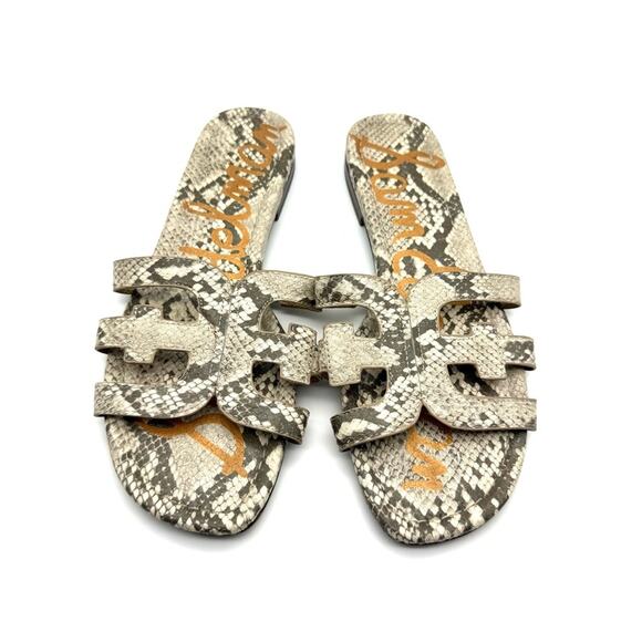 Sam Edelman Bay Slide Sandal Sandshell Python Snake 10M - Picture 3 of 9